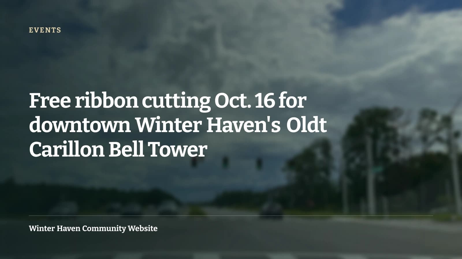 Free ribbon cutting Oct. 16 for downtown Winter Haven's Oldt Carillon Bell Tower